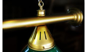 Лампа STARTBILLIARDS 4 пл.,штанга золото (плафоны зеленые)