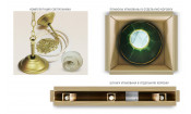 Лампа Аристократ-Люкс 2 3пл. ясень (№6,бархат зеленый,бахрома желтая,фурнитура золото)