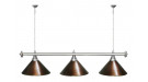 Лампа STARTBILLIARDS 3 пл.,штанга хром (плафоны зеленые,фурнитура хром,цепь 5,2 метра)