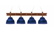 Лампа Президент 4пл. ясень (№3,бархат синий,бахрома синяя,фурнитура золото)