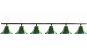 Лампа Классика 1 6пл. сосна (№4,бархат зеленый,бахрома зеленая)