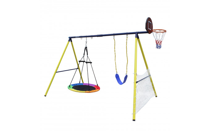 Комплекс уличный игровой с воротами UNIX Kids 4 в 1 Yellow Комплекс уличный игровой с воротами UNIX Kids 4 в 1 Yellow